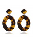 2019 New Fashion Leopard Grain wielokolorowy duży haczyk akrylowe kolczyki specjalna konstrukcja półkole kropla żywicy kolczyk