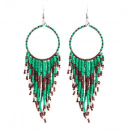 Kymyad czeski wielokolorowe koraliki Tassel kolczyki dla kobiet Handmade Boho ucha Vintage biżuteria długie duże kreatywne kolcz