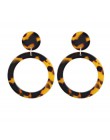 2019 New Fashion Leopard Grain wielokolorowy duży haczyk akrylowe kolczyki specjalna konstrukcja półkole kropla żywicy kolczyk