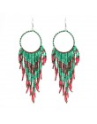 Kymyad czeski wielokolorowe koraliki Tassel kolczyki dla kobiet Handmade Boho ucha Vintage biżuteria długie duże kreatywne kolcz