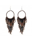 Kymyad czeski wielokolorowe koraliki Tassel kolczyki dla kobiet Handmade Boho ucha Vintage biżuteria długie duże kreatywne kolcz