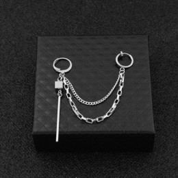 SOHOT nowych mężczyzna Punk Tassel wielowarstwowy wiszący łańcuszek kolczyki w stylu vintage rockowe liść krzyż geometryczny ele