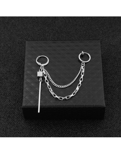 SOHOT nowych mężczyzna Punk Tassel wielowarstwowy wiszący łańcuszek kolczyki w stylu vintage rockowe liść krzyż geometryczny ele