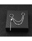 SOHOT nowych mężczyzna Punk Tassel wielowarstwowy wiszący łańcuszek kolczyki w stylu vintage rockowe liść krzyż geometryczny ele