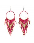 Kymyad czeski wielokolorowe koraliki Tassel kolczyki dla kobiet Handmade Boho ucha Vintage biżuteria długie duże kreatywne kolcz