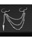 SOHOT nowych mężczyzna Punk Tassel wielowarstwowy wiszący łańcuszek kolczyki w stylu vintage rockowe liść krzyż geometryczny ele