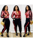 Jesień zima cekiny 2 sztuka zestaw kobiety dres bluza z długim rękawem najlepsze spodnie garnitur Streetwear świecący pasujące z