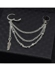 SOHOT nowych mężczyzna Punk Tassel wielowarstwowy wiszący łańcuszek kolczyki w stylu vintage rockowe liść krzyż geometryczny ele
