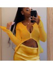 BOOFEENAA prążkowany bodycon dwuczęściowy zestaw kobiet Zip Up krótki top spódnica pasujące zestawy jesień moda Sexy Party stroj