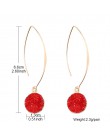 Moda złoty kolor okrągły fałszywy Druzy kolczyk dla kobiet 2020 czeski Handmade różowy kamień żywiczny długie kolczyki wiszące p