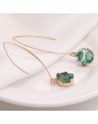 Moda złoty kolor okrągły fałszywy Druzy kolczyk dla kobiet 2020 czeski Handmade różowy kamień żywiczny długie kolczyki wiszące p