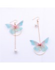 2018 nowy gorący wróżka przędzy motyl długie kolczyki dla dziewczyny ucha ozdoby stopu koło Rhinestone Pendientes Trendy Brincos