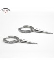 CANNER Punk kolczyki koła w kolorze złota 925 Sterling Silver grono kolczyki dla kobiet trójkąt Huggie kolczyki 2019 biżuteria p