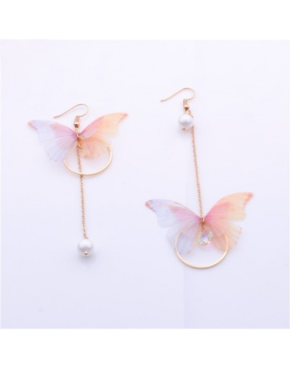 2018 nowy gorący wróżka przędzy motyl długie kolczyki dla dziewczyny ucha ozdoby stopu koło Rhinestone Pendientes Trendy Brincos