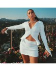 BOOFEENAA prążkowany bodycon dwuczęściowy zestaw kobiet Zip Up krótki top spódnica pasujące zestawy jesień moda Sexy Party stroj