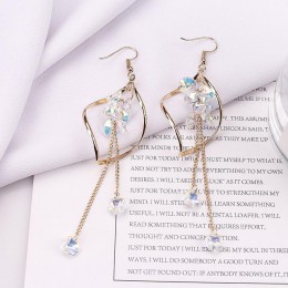 2019 New Arrival Alloy Trendy geometryczne kobiety dynda kolczyki długie kolczyki Tassel koreański prosta biżuteria podkreślając
