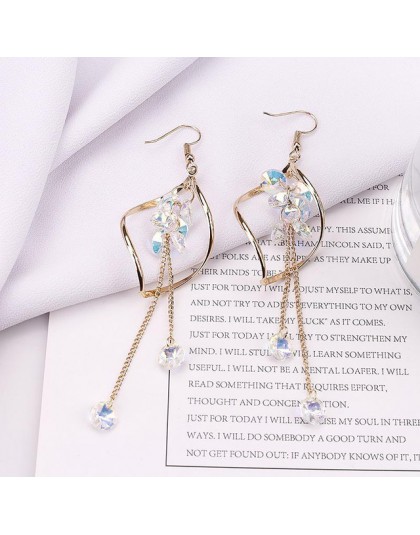 2019 New Arrival Alloy Trendy geometryczne kobiety dynda kolczyki długie kolczyki Tassel koreański prosta biżuteria podkreślając