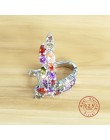Hurtownie luksusowe 925 Sterling Sliver stadniny kolczyki Flash kolorowe CZ cyrkon Ear Studs 3 kolory kolczyki dla kobiet tanie 