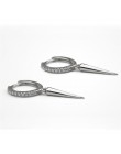 CANNER Punk kolczyki koła w kolorze złota 925 Sterling Silver grono kolczyki dla kobiet trójkąt Huggie kolczyki 2019 biżuteria p