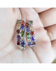 Hurtownie luksusowe 925 Sterling Sliver stadniny kolczyki Flash kolorowe CZ cyrkon Ear Studs 3 kolory kolczyki dla kobiet tanie 