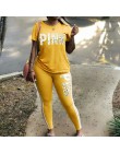 Damski zestaw dwuczęściowy 2019 lato różowy list drukuj dresy t-shirt plus size topy i spodnie zestaw garnitury na co dzień Bodc