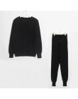 Wixra sweter kombinezon i zestawy Casual V Neck swetry topy + kieszenie długie spodnie stałe dwa kawałki zestawy 2019 jesień zim