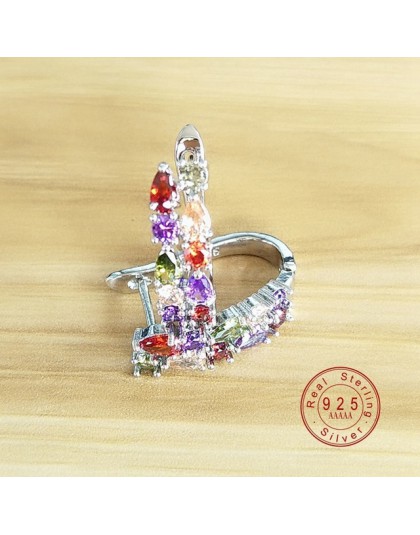 Hurtownie luksusowe 925 Sterling Sliver stadniny kolczyki Flash kolorowe CZ cyrkon Ear Studs 3 kolory kolczyki dla kobiet tanie 