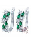 Hurtownie luksusowe 925 Sterling Sliver stadniny kolczyki Flash kolorowe CZ cyrkon Ear Studs 3 kolory kolczyki dla kobiet tanie 