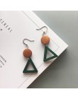Nowy 18 Style proste Retro drewno geometryczna gwiazda kolczyki długie kolczyki z frędzlami dla kobiet biżuteria ze stopu akceso
