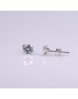 925 Sterling srebrny kolczyk klasyczny moda 3mm 4mm 5mm 6mm cztery pazury cyrkon stadniny kolczyki dla kobiet prezent dla mężczy