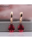 PATAYA nowe długie kolczyki dla kobiet Fashion Party biżuteria 585 różowe złoto kamień księżycowy kolor kropla wody naturalne ko