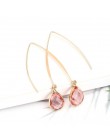 Moda złoty kolor okrągły fałszywy Druzy kolczyk dla kobiet 2020 czeski Handmade różowy kamień żywiczny długie kolczyki wiszące p