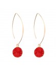 Moda złoty kolor okrągły fałszywy Druzy kolczyk dla kobiet 2020 czeski Handmade różowy kamień żywiczny długie kolczyki wiszące p