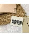 Eleganckie czarno-białe Houndstooth Plaid aksamitne tkaniny okrągłe duże koło długie kolczyki dla kobiet zniekształcone tkaniny 