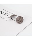 Eleganckie czarno-białe Houndstooth Plaid aksamitne tkaniny okrągłe duże koło długie kolczyki dla kobiet zniekształcone tkaniny 