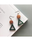 Nowy 18 Style proste Retro drewno geometryczna gwiazda kolczyki długie kolczyki z frędzlami dla kobiet biżuteria ze stopu akceso