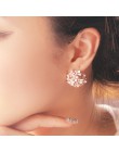 Moda kobiety Lady elegancki kwiat koniczyny kryształ stadniny kolczyki ze stali nierdzewnej Rhinestone stadniny kolczyki dla kob