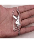 Hoop 2x20mm ze stali koło punk śmieszne zwierzęta kolczyki w kształcie obręczy hiphop tassel pin głowa królika kolczyki w kształ