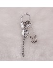 Hoop 2x20mm ze stali koło punk śmieszne zwierzęta kolczyki w kształcie obręczy hiphop tassel pin głowa królika kolczyki w kształ