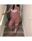 Kobiety na co dzień 2 sztuka zestaw S-Xxxl różowy list drukuj Sexy dres bluzka w rozmiarze plus size + spodnie obcisłe dresy dwu