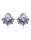 LUBOV piękne wielokolorowe kryształowe kolczyki sztyfty z kwiatem Rhinestone kolorowe kryształowe piercing kolczyki kobiety Chri