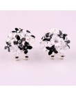 Moda kobiety Lady elegancki kwiat koniczyny kryształ stadniny kolczyki ze stali nierdzewnej Rhinestone stadniny kolczyki dla kob