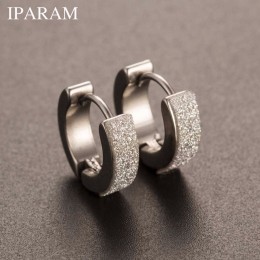 IPARAM Chic 1 para fajne Punk męska stal nierdzewna pierścień do piercingu okrągły kryształowy kolczyk Ear Stud mężczyźni kobiet