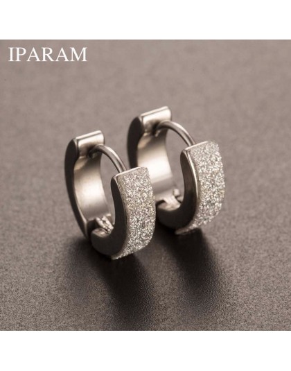 IPARAM Chic 1 para fajne Punk męska stal nierdzewna pierścień do piercingu okrągły kryształowy kolczyk Ear Stud mężczyźni kobiet