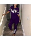 Kobiety na co dzień 2 sztuka zestaw S-Xxxl różowy list drukuj Sexy dres bluzka w rozmiarze plus size + spodnie obcisłe dresy dwu