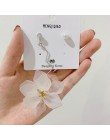 MENGJIQIAO 2019 koreański elegancki przezroczysty akrylowy płatek kwiatu koraliki stadniny kolczyki dla kobiet Summer Holiday Pe