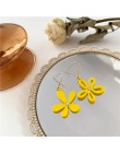 Koreański moda kobiety akcesoria lato słodki piękny żółty cukierek Tassel geometria dynda kolczyki dla dziewczyny słodkie biżute