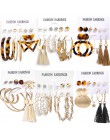 Jeśli mnie Vintage długi Tassel Leopard akrylowe perły spadek kolczyki zestaw kobiet czeski oko gwiazda koło dynda kolczyk biżut