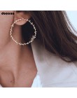 Docona Trendy Hollow koło liść złoty spadek dynda kolczyk kobiety wiatr liście piercing kolczyki komunikat kolczyk biżuteria C20
