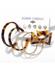 Jeśli mnie Vintage długi Tassel Leopard akrylowe perły spadek kolczyki zestaw kobiet czeski oko gwiazda koło dynda kolczyk biżut